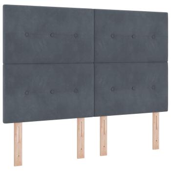 Aufbewahrungsbett mit Matratze Dunkelgrau 160 x 200 cm Samt