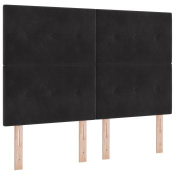 Aufbewahrungsbett mit Matratze Schwarz 180 x 200 cm Samt