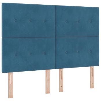Aufbewahrungsbett mit Matratze Dunkelblau 180 x 200 cm Samt