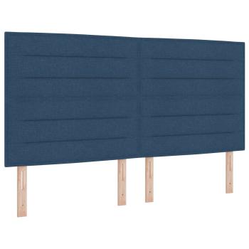 Aufbewahrungsbett mit Kopfteil Blau 180 x 200 cm Stoff