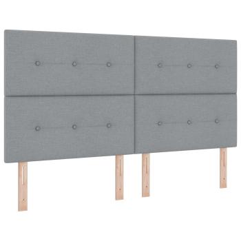 Aufbewahrungsbett mit Kopfteil Hellgrau 180 x 200 cm Stoff