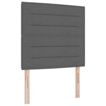 LED-Speicherbett mit Matratze Dunkelgrau 120 x 200 cm Stoff