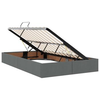 LED-Speicherbett mit Matratze Dunkelgrau 120 x 200 cm Stoff