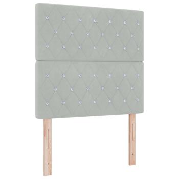 LED-Speicherbett mit Matratze Hellgrau 120 x 200 cm Samt