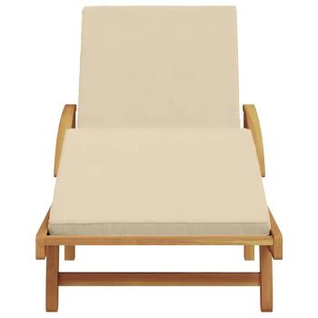 Sonnenliege Massivholz Akazie Beige