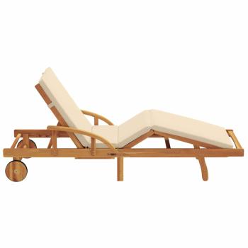 Sonnenliege Massivholz Akazie Beige
