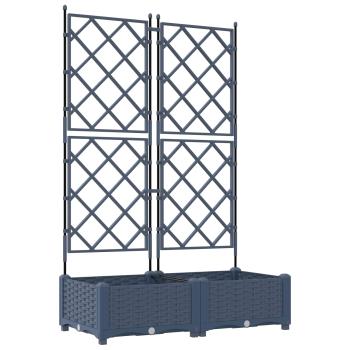 Garten-Pflanzgefäß 2 stk. Grau 80 x 40 x 125,5 cm PP