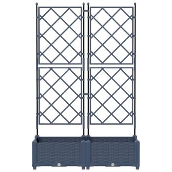 Garten-Pflanzgefäß 2 stk. Grau 80 x 40 x 125,5 cm PP