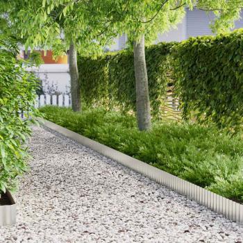 ARDEBO.de - Rasenrand 1000 x 20 x 0,03 cm Galvanisiertes Stahl Silber