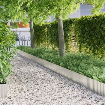 ARDEBO.de - Rasenrand 1000 x 25 x 0,03 cm Galvanisiertes Stahl Silber