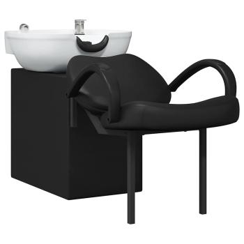 Shampoo Stuhl Schwarz und Weiß 136 x 60 x 92 cm PVC