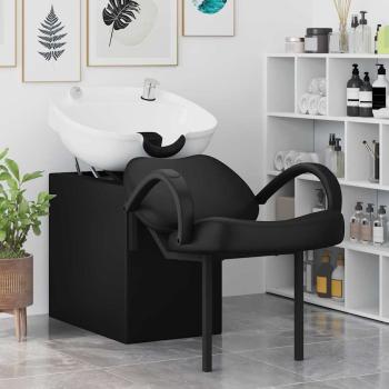 Shampoo Stuhl Schwarz und Weiß 136 x 60 x 92 cm PVC