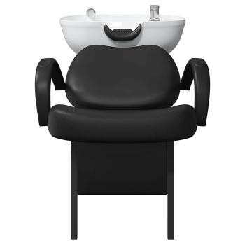 Shampoo Stuhl Schwarz und Weiß 136 x 60 x 92 cm PVC