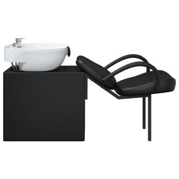 Shampoo Stuhl Schwarz und Weiß 136 x 60 x 92 cm PVC