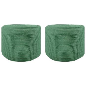 ARDEBO.de - Baumwollzwirn 2 stk. 2 mm 100 m Grün 100% Baumwolle