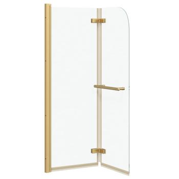 Duschabtrennung Transparent und Gold 95 x 140 cm
