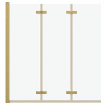 Faltbare Duschkabine Gold 130 x 138 cm ESG-Glas und Aluminium