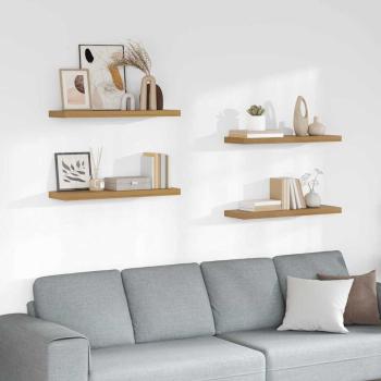 ARDEBO.de - Wandregal 4 stk. Braun 80 x 23,5 x 3,8 cm Holzwerkstoff