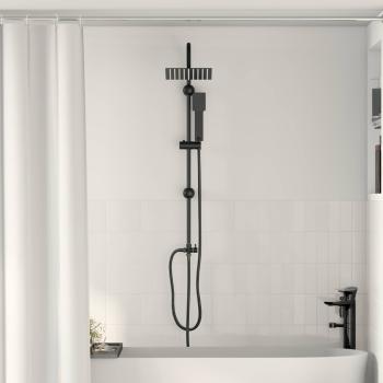 ARDEBO.de - Duschsystem Schwarz 47 x 20 x 95 cm Edelstahl