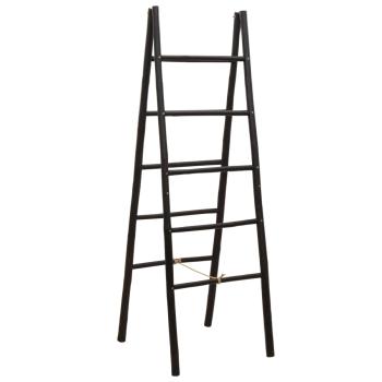 Doppel-Handtuchleiter Schwarz 50 x 50 x 159 cm Bambus