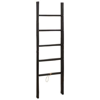 Doppel-Handtuchleiter Schwarz 50 x 50 x 159 cm Bambus