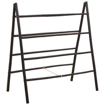 Doppelseitige Deckenleiter Schwarz 90 x 50 x 100 cm Bambus