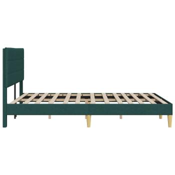 Bettrahmen mit Kopfteil Dunkelgrau 153 x 203 cm Stoff