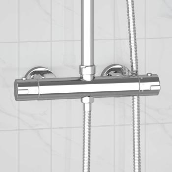 ARDEBO.de - Thermostatischer Duschmischer Edelstahl 201 27 x 8 x 6 cm