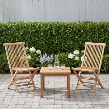 ARDEBO.de - Klappbarer Gartenstuhl 2 stk. Natur Massivholz Teak