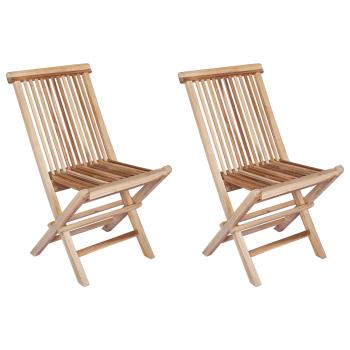 Klappbarer Gartenstuhl 2 stk. Natur Massivholz Teak