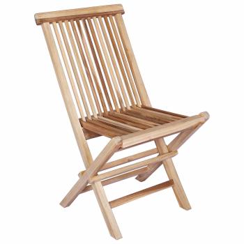 Klappbarer Gartenstuhl 4 stk. Natur Massivholz Teak