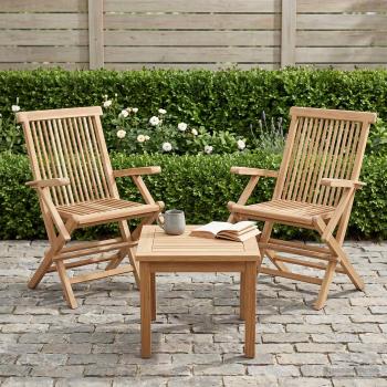 ARDEBO.de - Klappbarer Gartenstuhl 2 stk. Natur Massivholz Teak