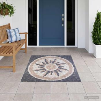 ARDEBO.de - Mosaikfliesen Sonnenmuster Mehrfarbig 120 x 120 cm aus Marmor