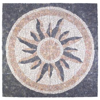 Mosaikfliesen Sonnenmuster Mehrfarbig 120 x 120 cm aus Marmor