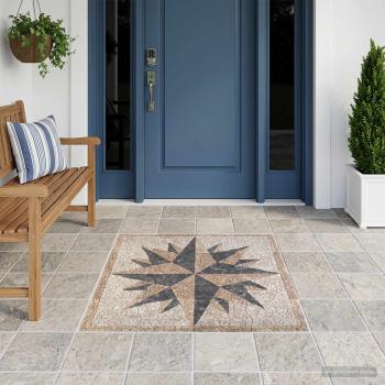 ARDEBO.de - Mosaikfliesen Windmuster Mehrfarbig 120 x 120 cm Marmor