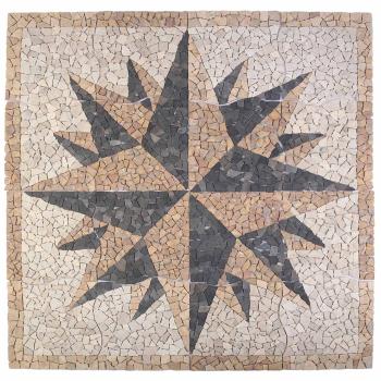 Mosaikfliesen Windmuster Mehrfarbig 120 x 120 cm Marmor