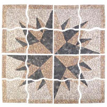 Mosaikfliesen Windmuster Mehrfarbig 120 x 120 cm Marmor