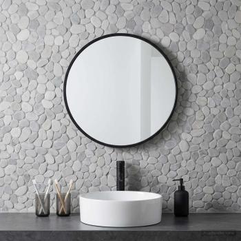 Kieselplatten Grau 30 x 30 cm Flusskiesel