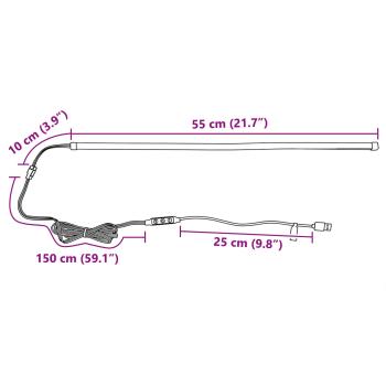LED Streifen 55 cm Mehrfarbig PVC