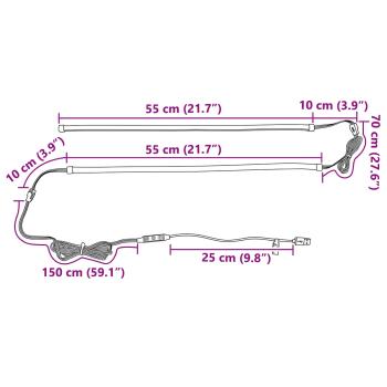 LED Streifen 110 cm Mehrfarbig PVC