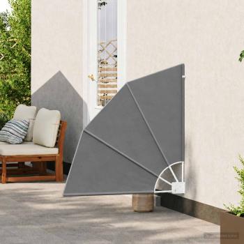ARDEBO.de - Balkon Sichtschutz 115 x 115 cm Polyester Hellgrau