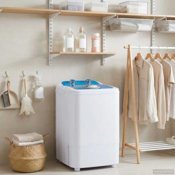 ARDEBO.de - Mini-Waschmaschine mit Einzelwanne 4,6 kg Blau und Weiß