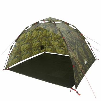 Angelzelt mit Schnellverschluss 4 Personen Helles Camouflage