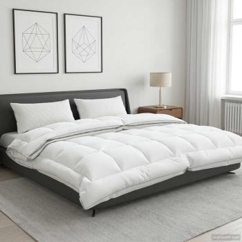ARDEBO.de - Bettdecke TRIER 240x260cm 4 Jahreszeiten 140+220GSM Weiß
