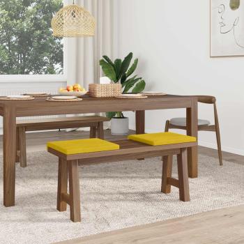 Bankkissen 2 stk. Samt Gelb Tiefe 35 cm
