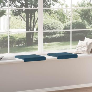 Bankkissen 2 stk. Samt Blau Tiefe 35 cm
