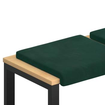 Bankkissen 4 stk. Samt Dunkelgrün Tiefe 35 cm