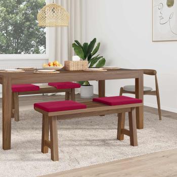 Bankkissen 4 stk. Samt Weinrot Tiefe 35 cm