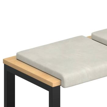 Bankkissen 4 stk. Samt Creme Tiefe 35 cm