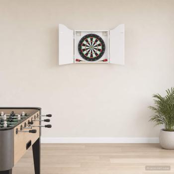 ARDEBO.de - Dartboard Schrank Hochglanz Wei? 56 x 12 x 63 cm Holzwerkstoff